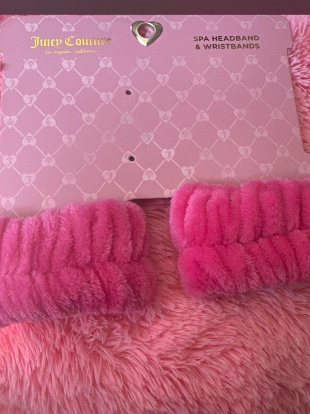 Juicy Couture Pink Spa Wristbands Set Y2K
